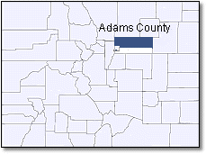 Location of Adams County within Colorado 